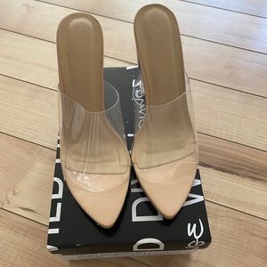 Clear nude mules